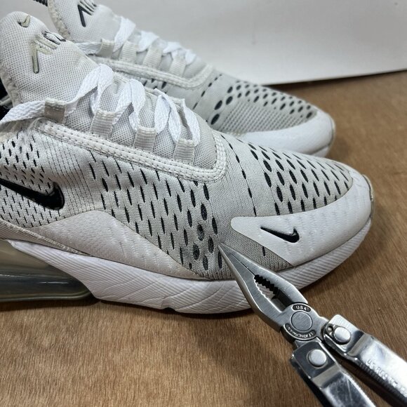 Nike Air Max 270 Women's Size 7.5 AH6789-100 White Black Running Athletic Shoes - Picture 2 of 12